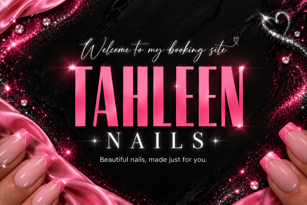 pink and black nail art banner